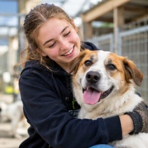 Youth volunteer at animal rescue
